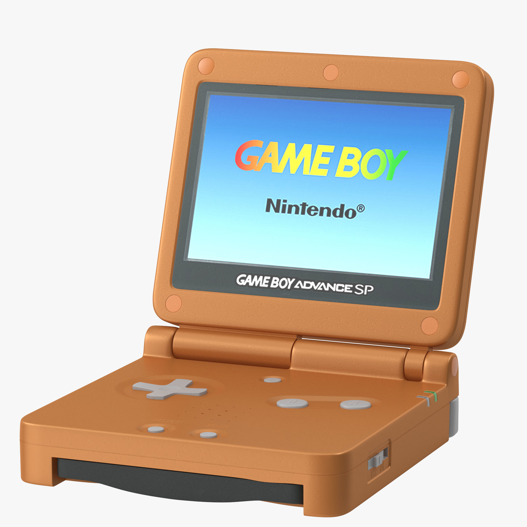 Game Boy Advance SP orange 3D model_10