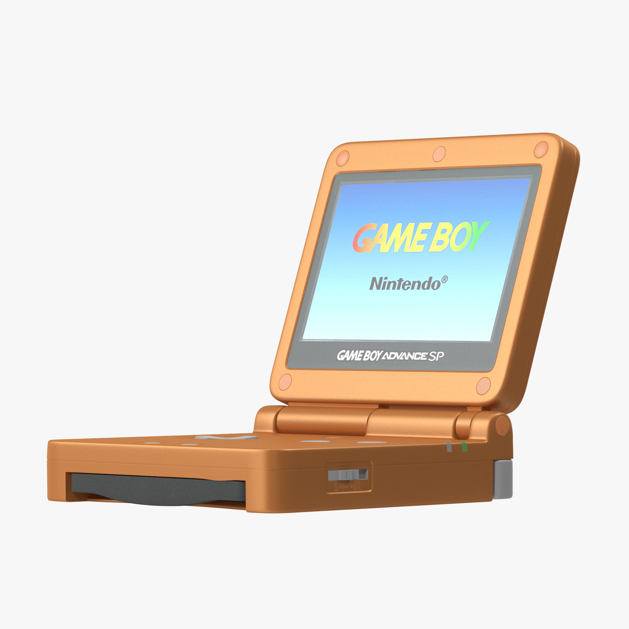 Game Boy Advance SP orange 3D model_4