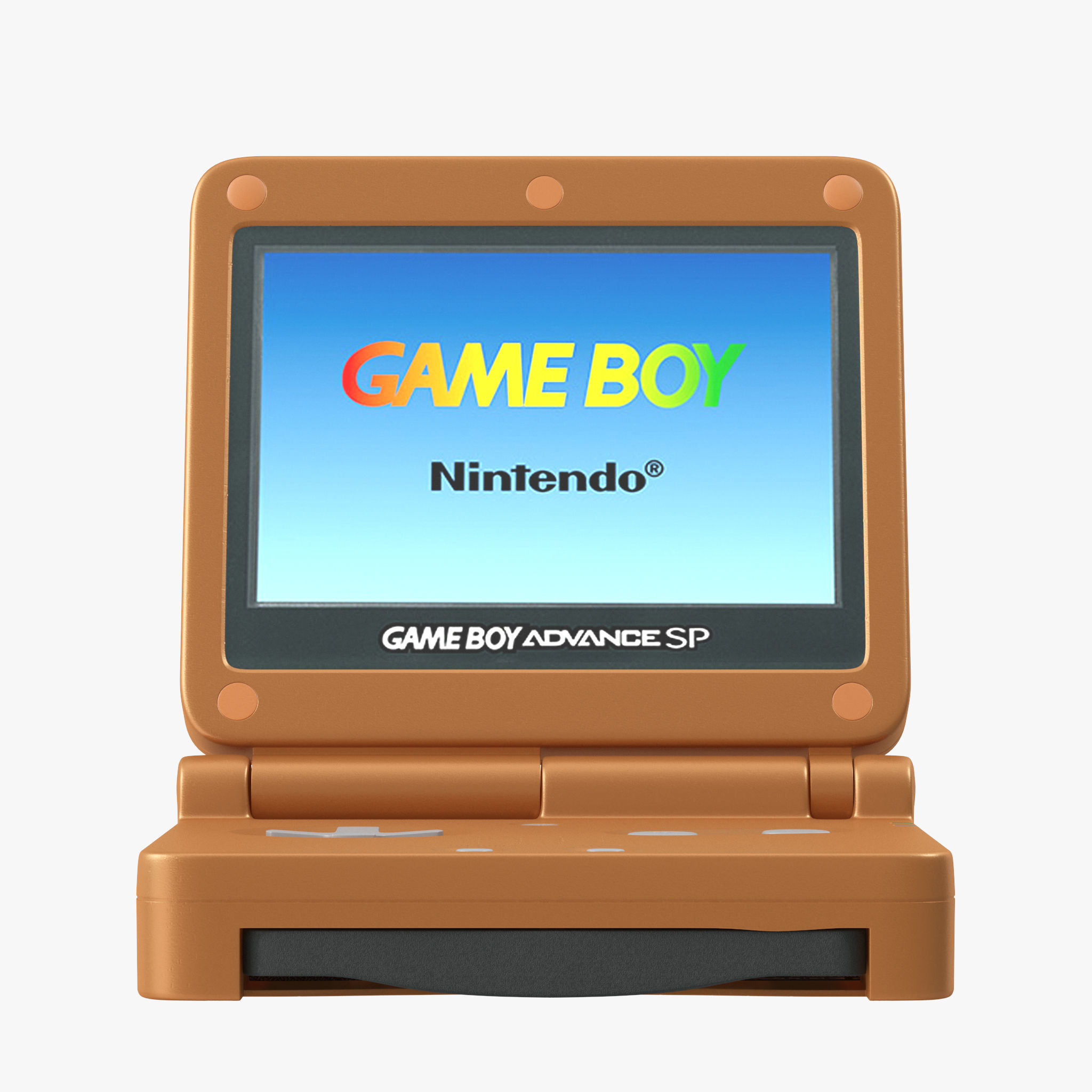 Game Boy Advance SP orange 3D model_8