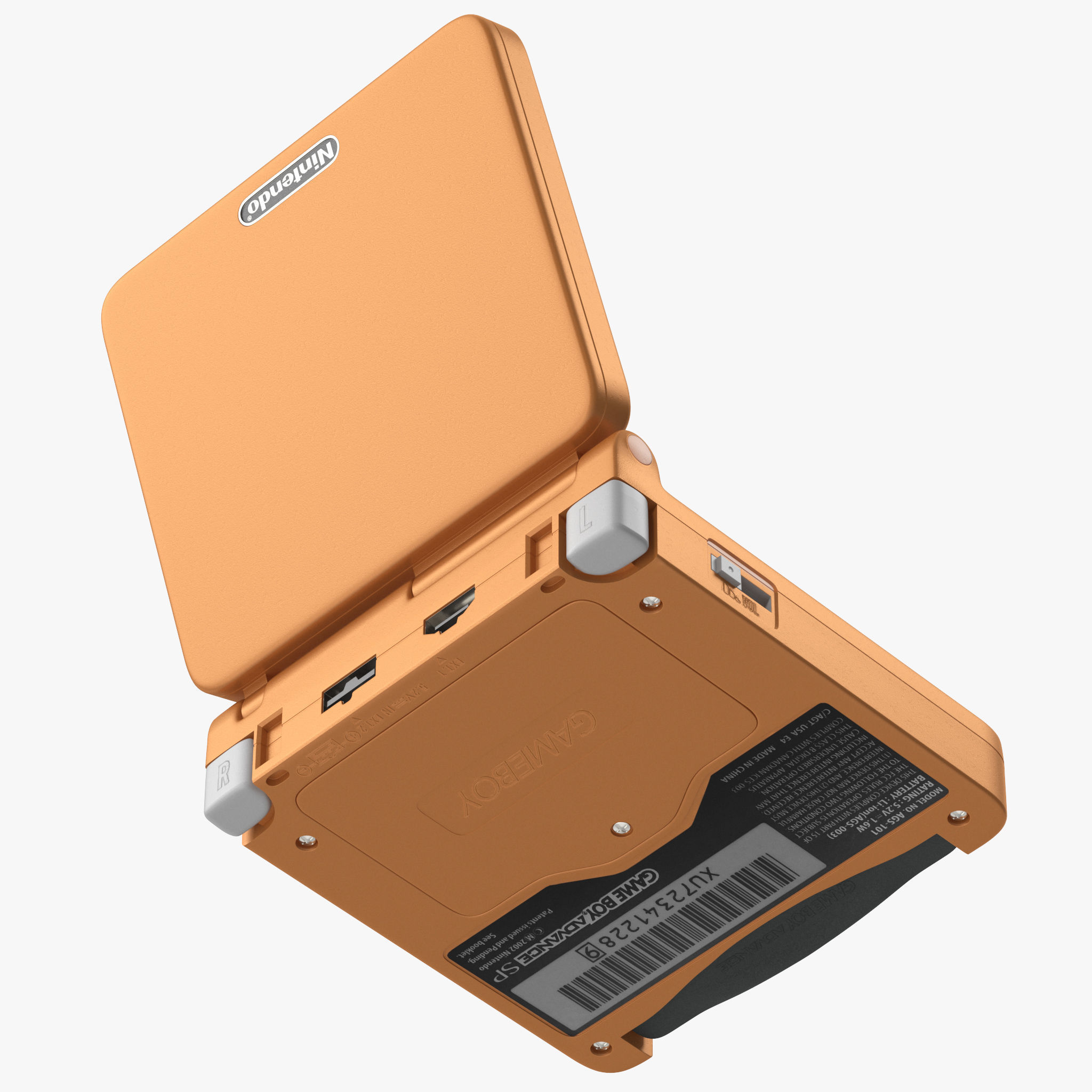 Game Boy Advance SP orange 3D model_6
