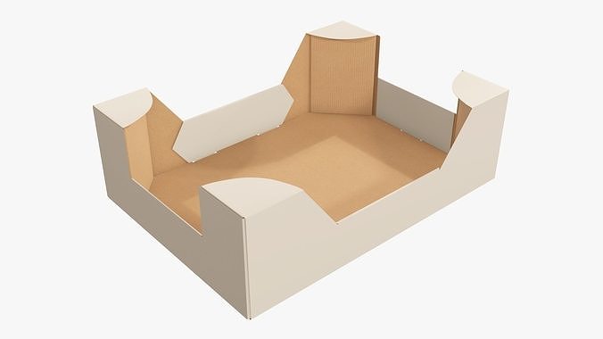 Retail cardboard tray box 02 3D model