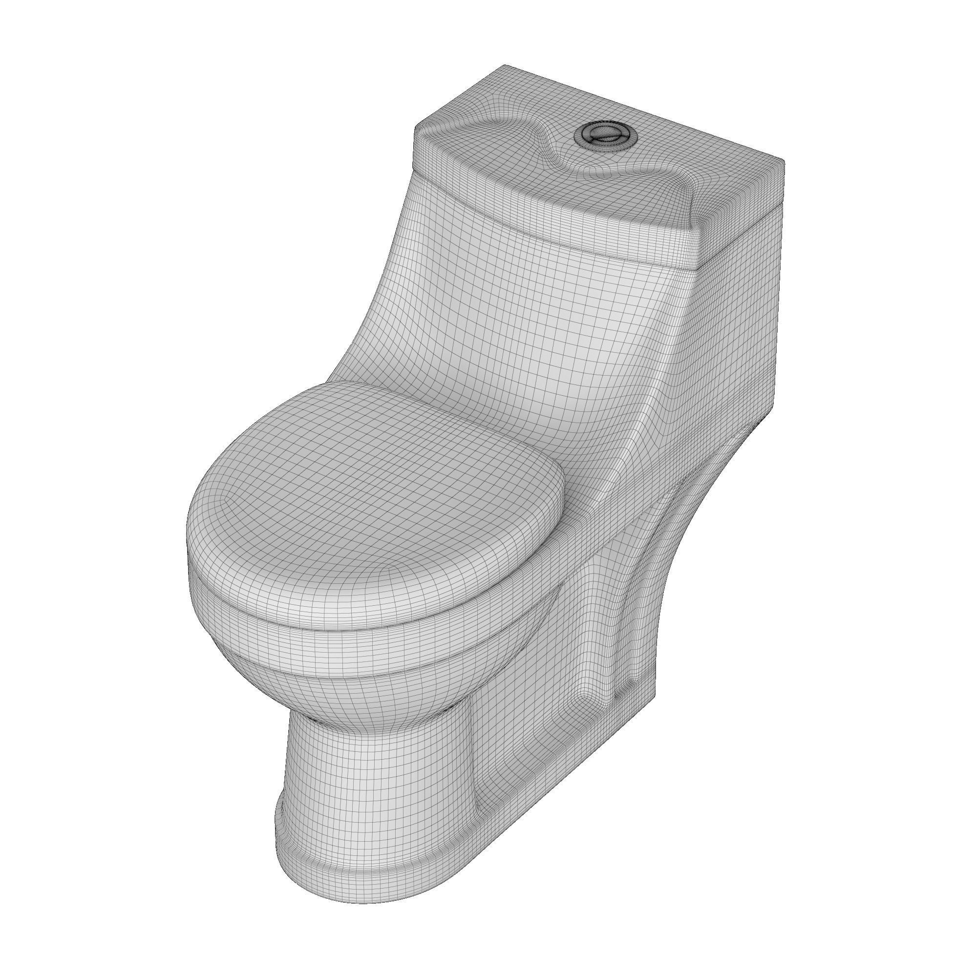 One piece EWC toilet 3D model Modeled in 3ds max 3D model_8