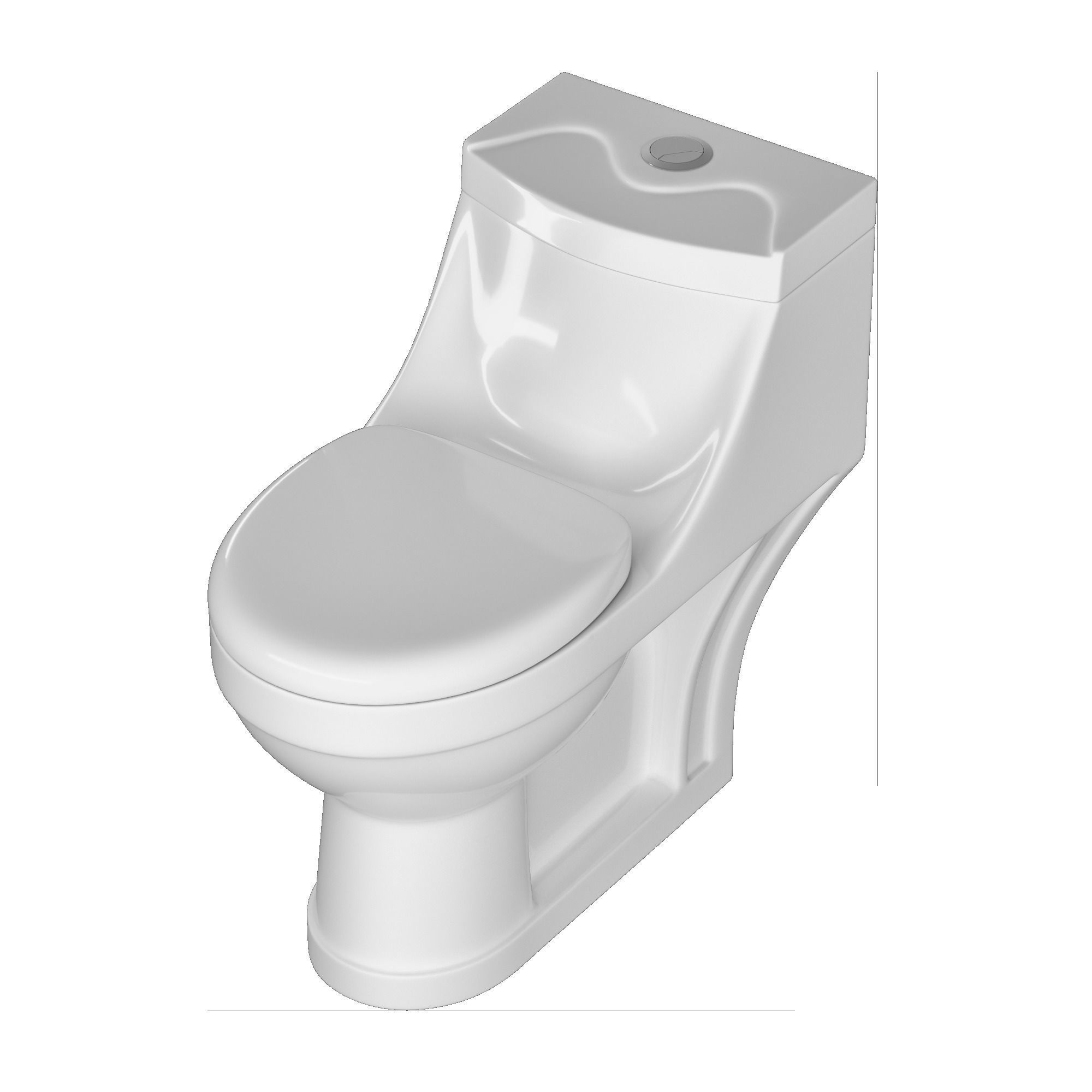 One piece EWC toilet 3D model Modeled in 3ds max 3D model_3