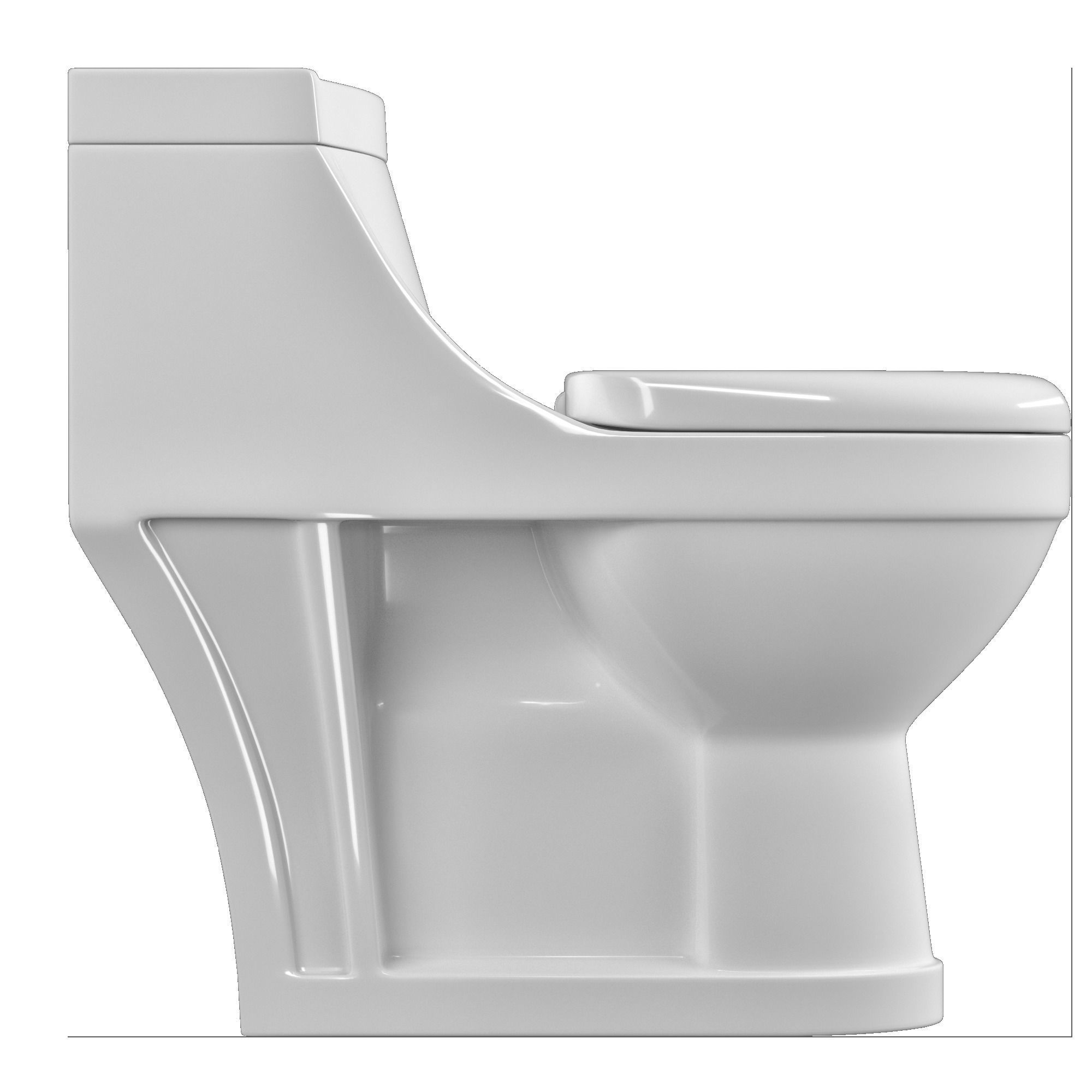 One piece EWC toilet 3D model Modeled in 3ds max 3D model_1