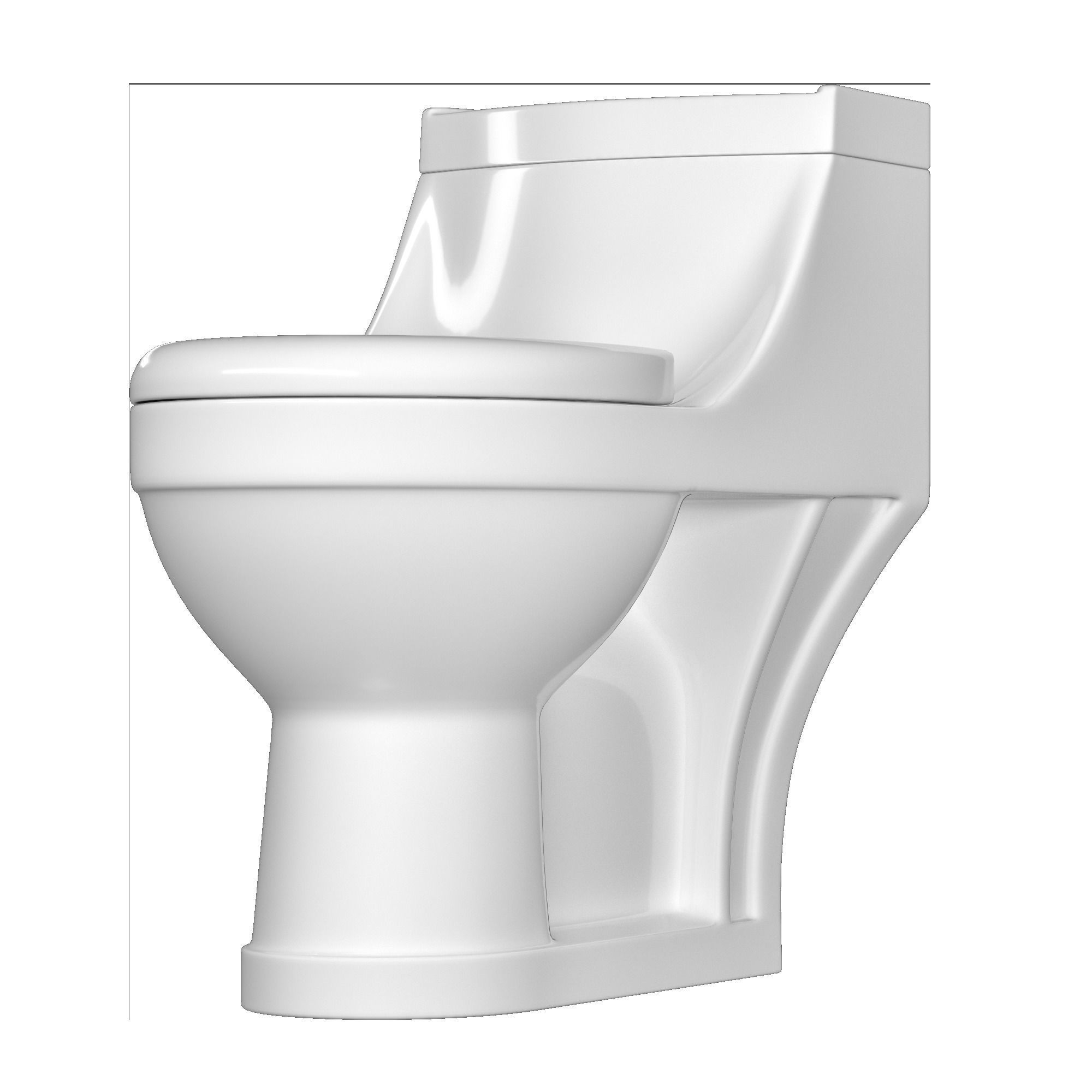 One piece EWC toilet 3D model Modeled in 3ds max 3D model_4