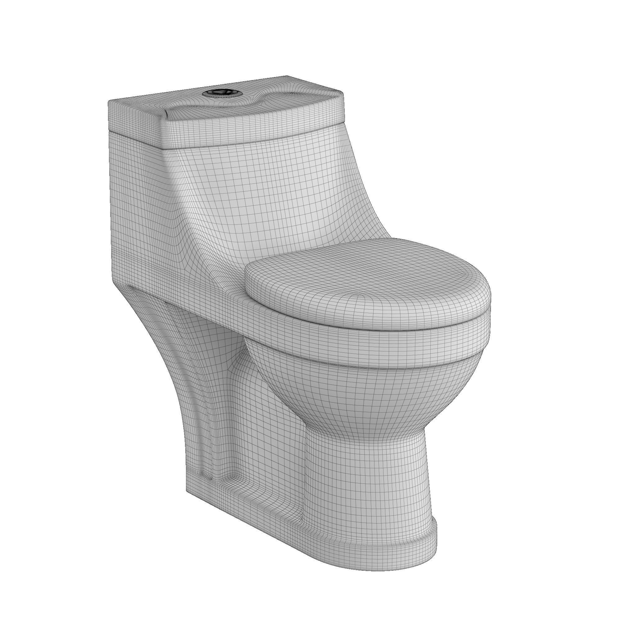 One piece EWC toilet 3D model Modeled in 3ds max 3D model_6