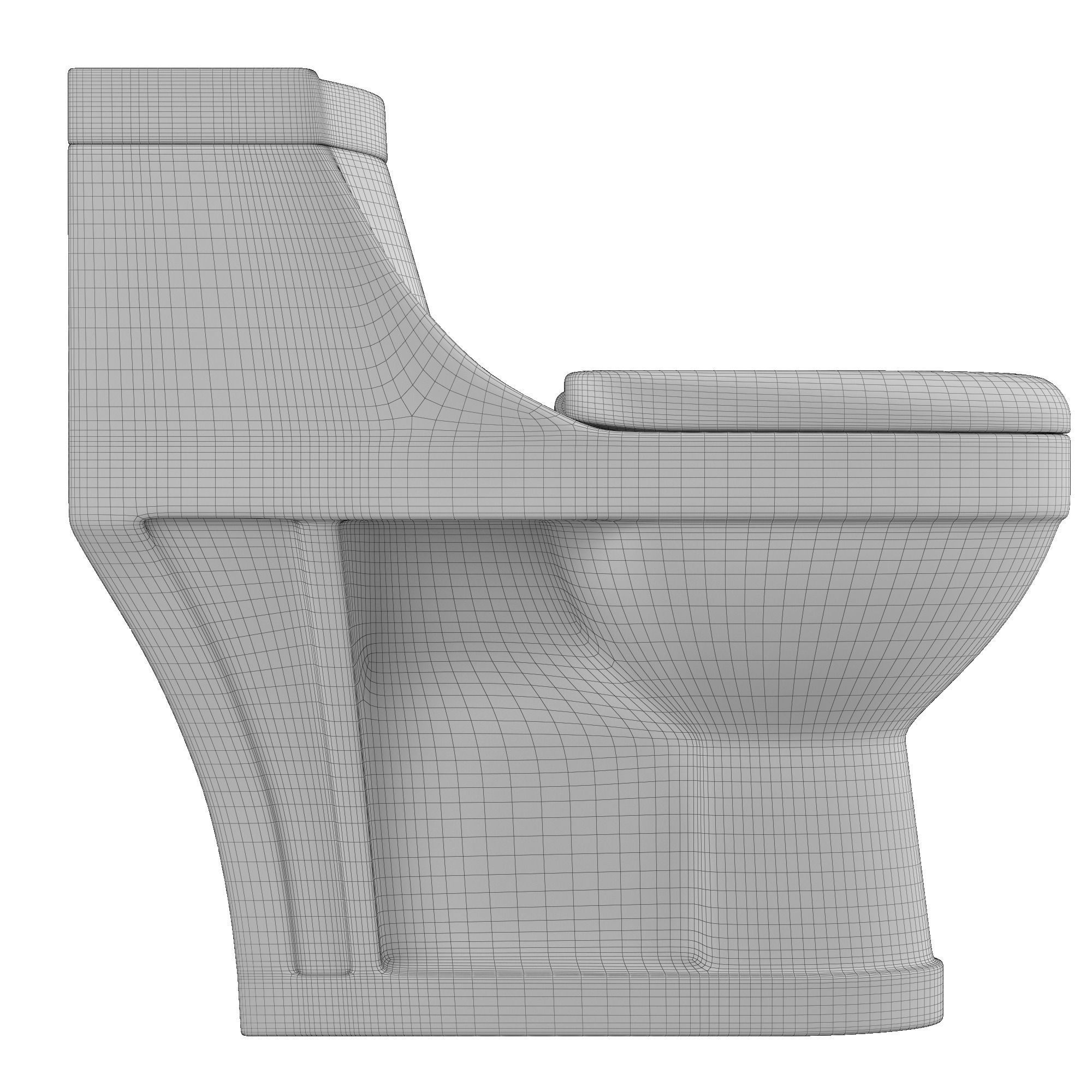 One piece EWC toilet 3D model Modeled in 3ds max 3D model_7
