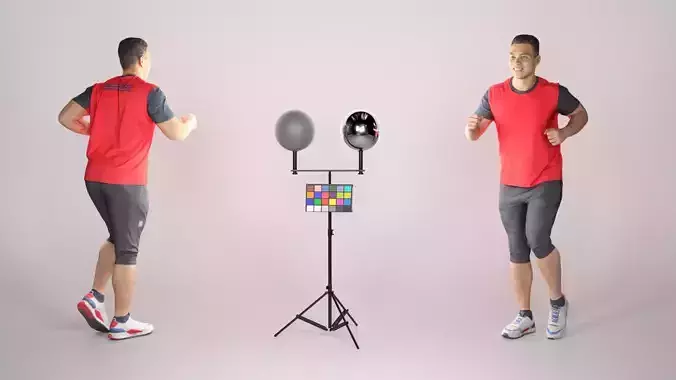 Young sportsman jogging 195 Low-poly 3D model