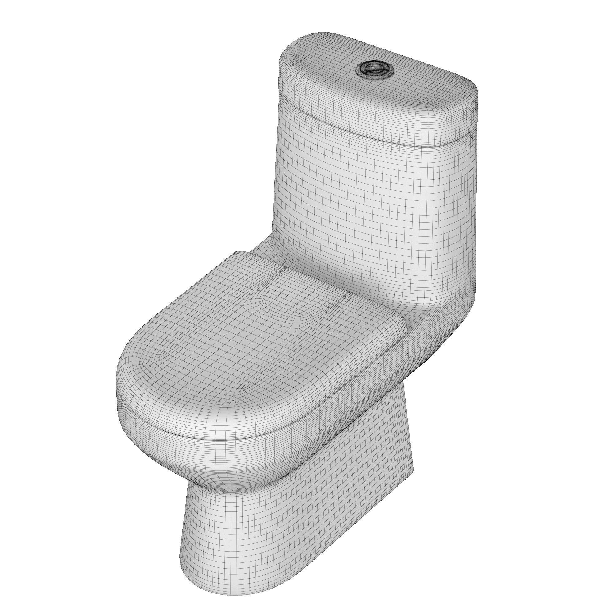 One piece EWC toilet 3D model Modeled in 3ds max 3D model_8