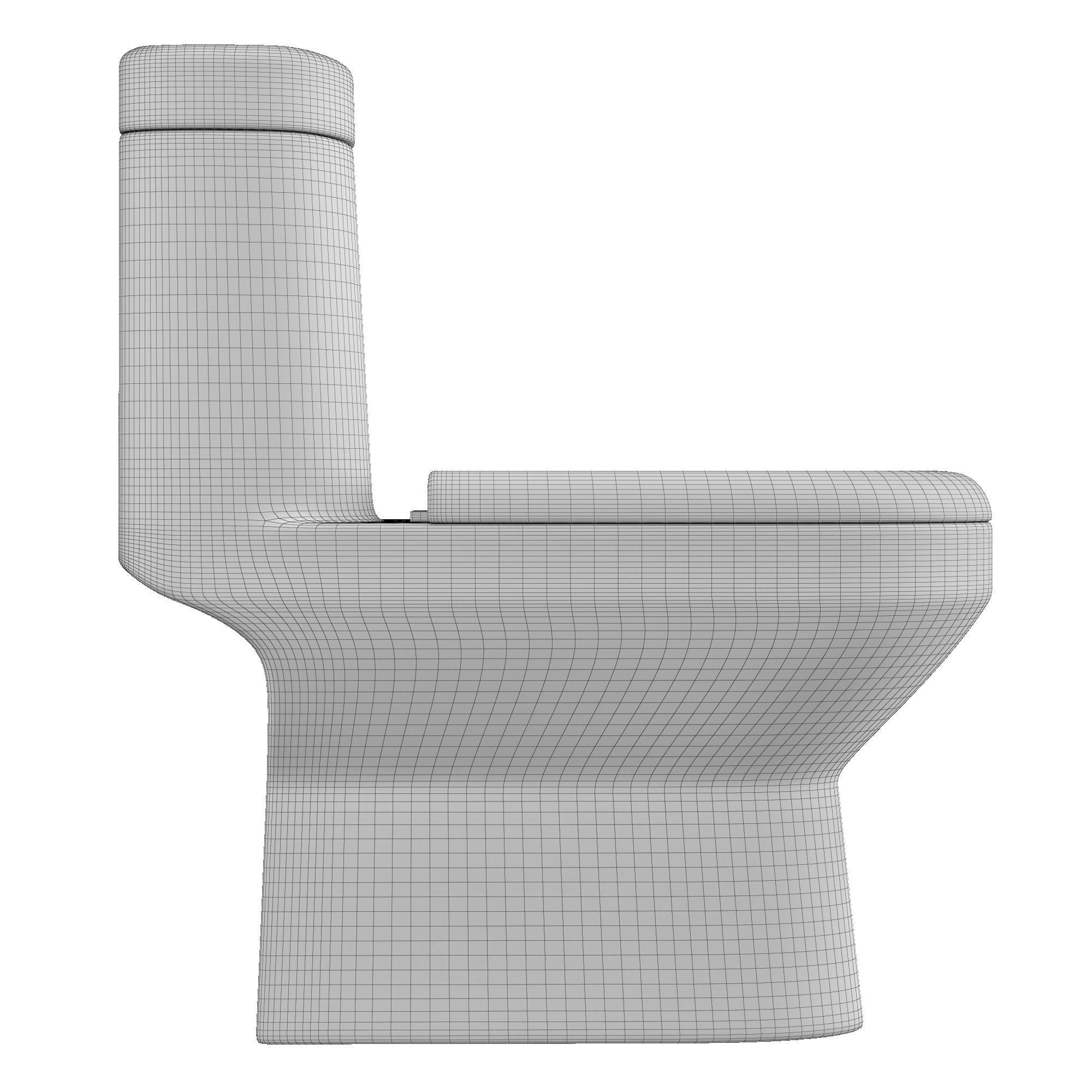 One piece EWC toilet 3D model Modeled in 3ds max 3D model_7