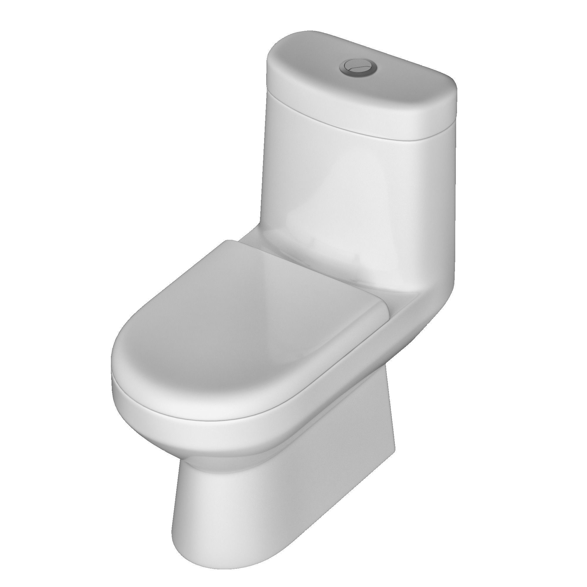 One piece EWC toilet 3D model Modeled in 3ds max 3D model_3
