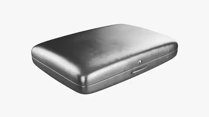 Cigarette metal case box 01 closed