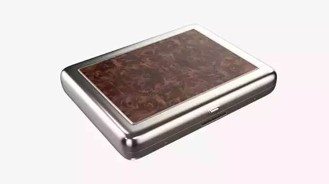 Cigarette metal case box 03 closed