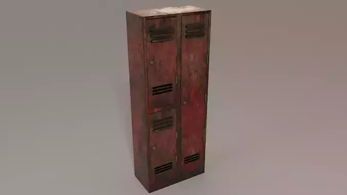 Red Locker 3D Model wardrobe
