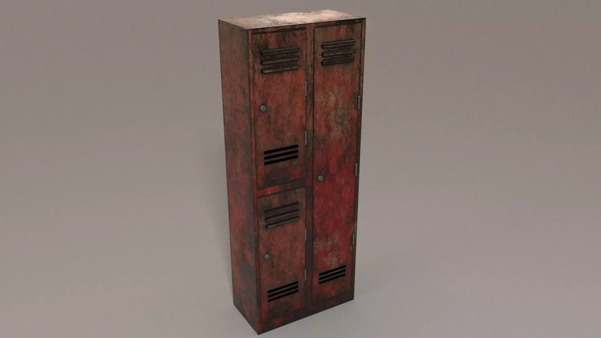 Red Locker 3D Model wardrobe Low-poly 3D model_0
