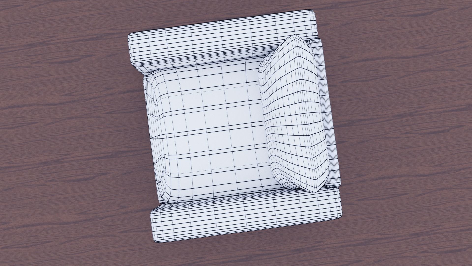 Armchair chair Low-poly 3D model_20