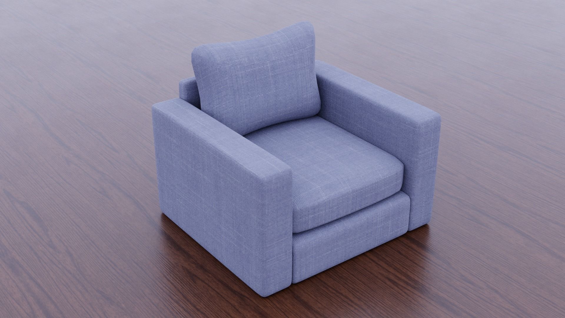 Armchair chair Low-poly 3D model_1