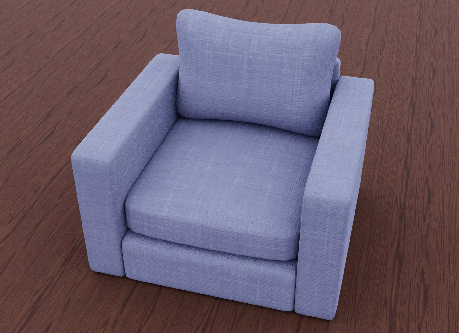 Armchair chair Low-poly 3D model_0