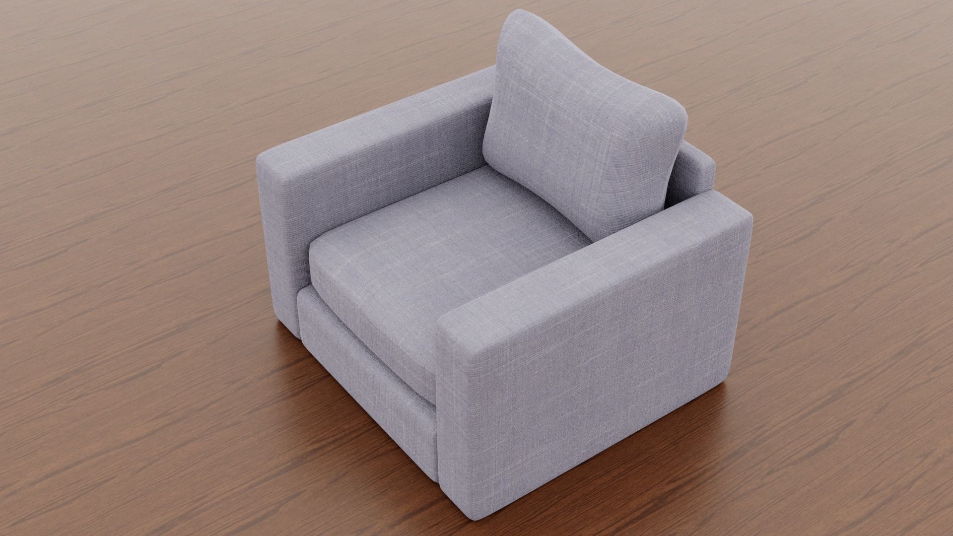 Armchair chair Low-poly 3D model_3
