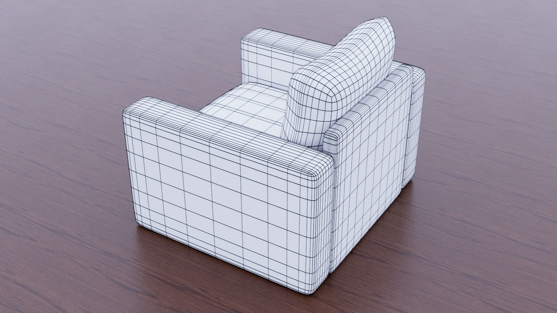 Armchair chair Low-poly 3D model_19