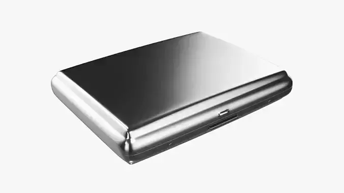 Cigarette metal case box 04 closed