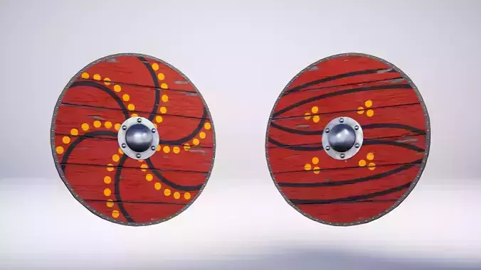 Viking Anglo Saxon Shield - 2 Variations Low-poly 3D model