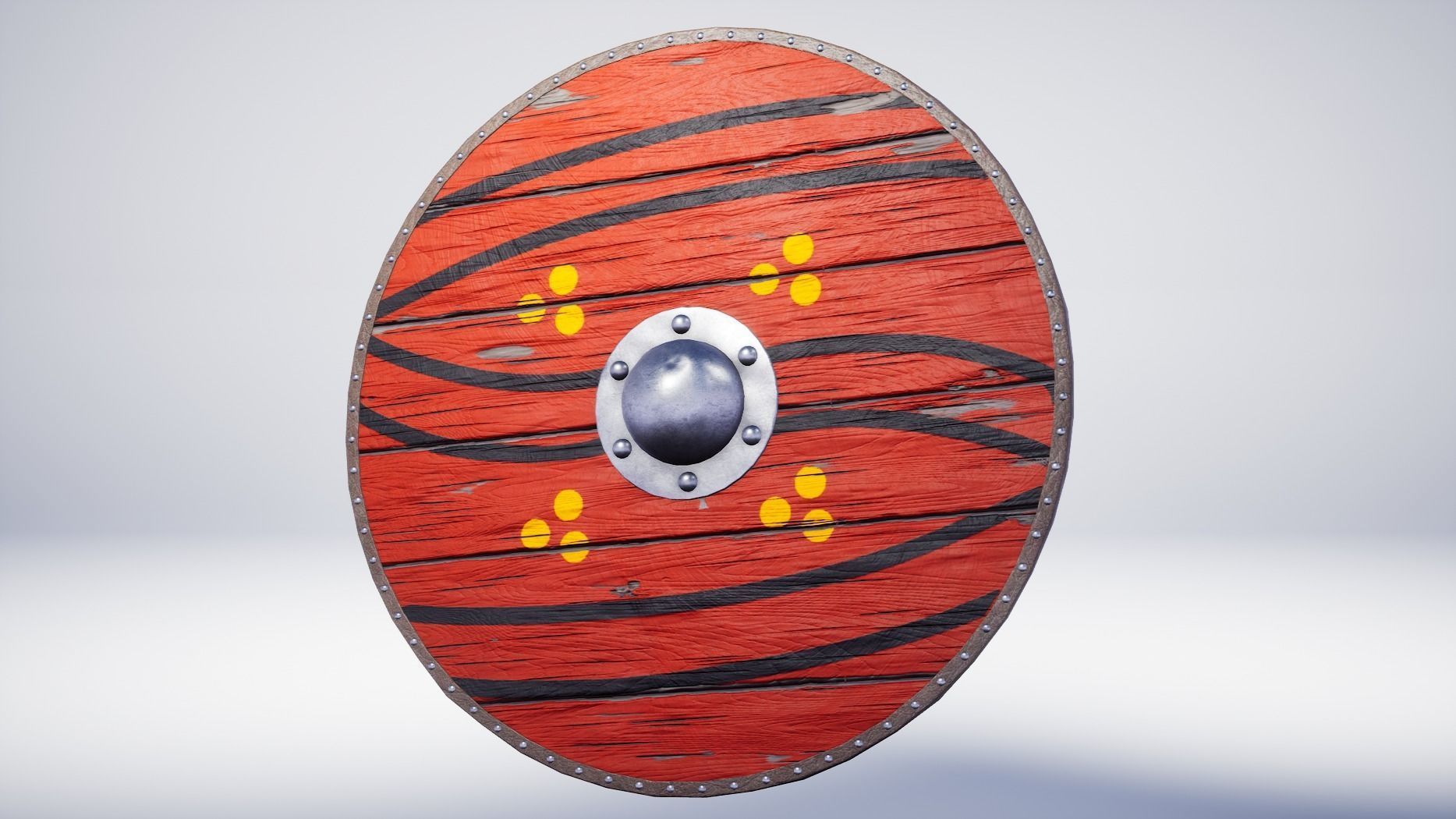 Viking Anglo Saxon Shield - 2 Variations Low-poly 3D model_2