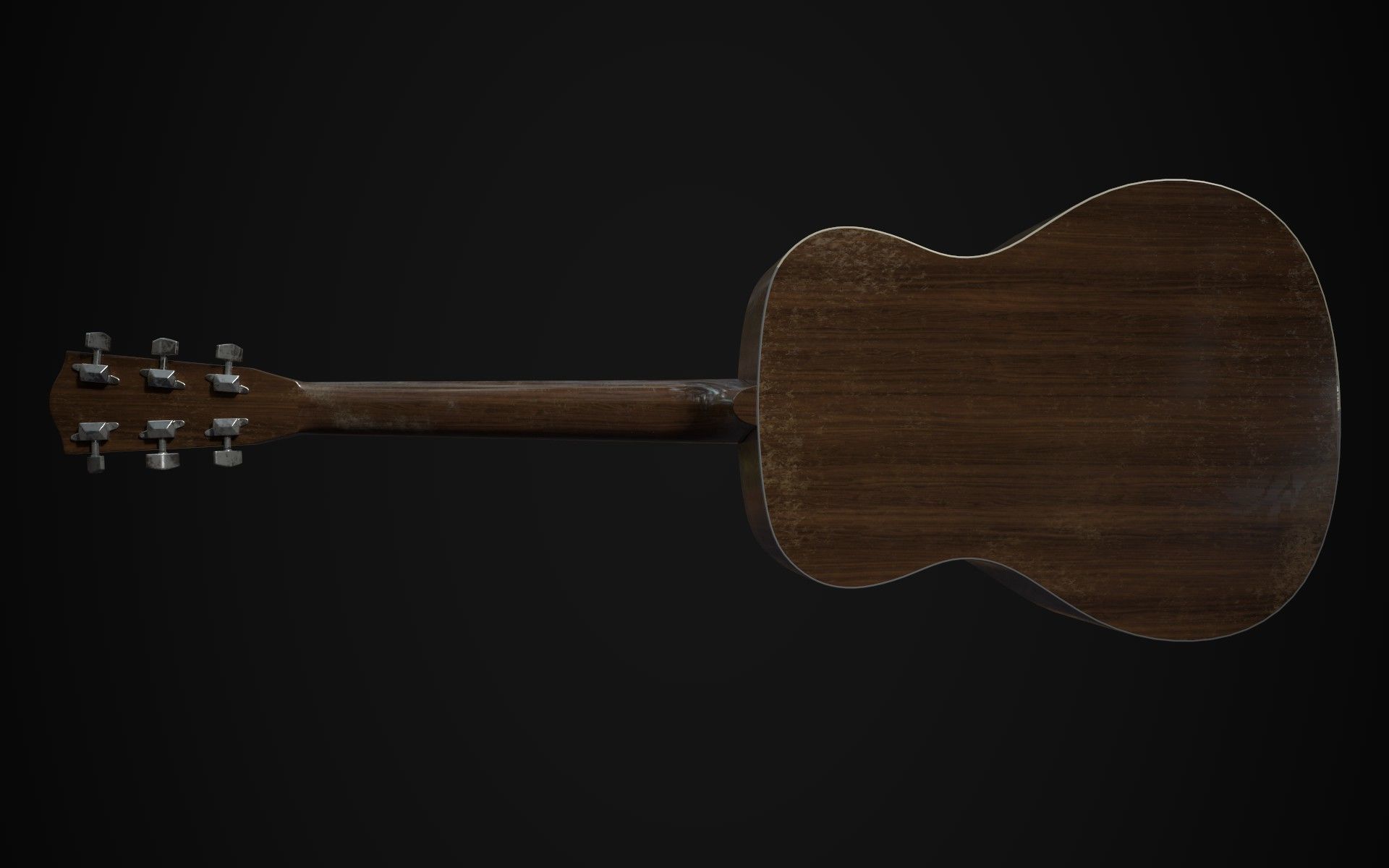worn out guitar 3D model_1