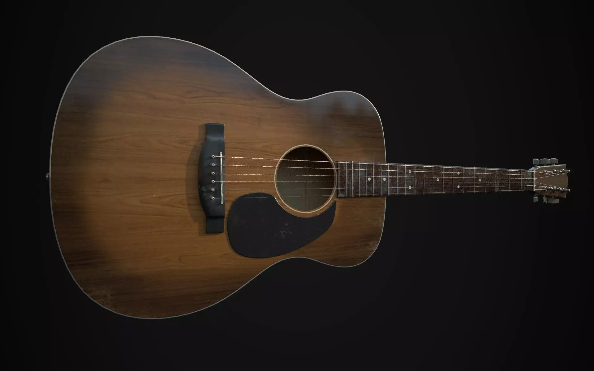 worn out guitar 3D model_0