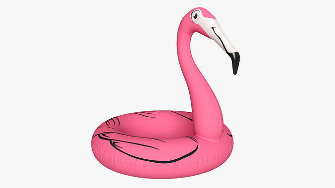 Pool float pink flamingo 3D model