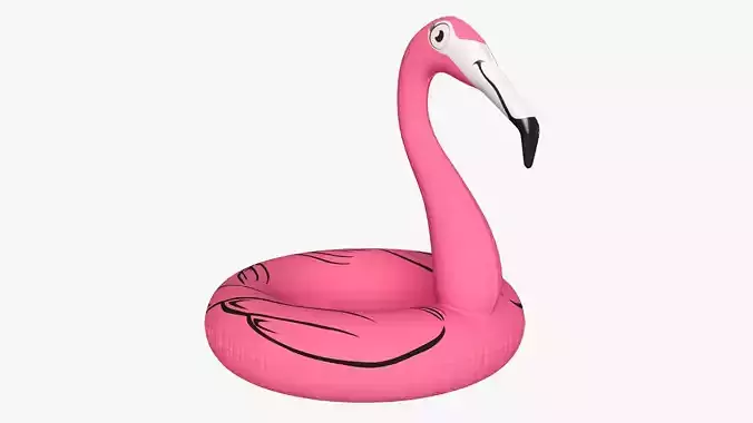 Pool float pink flamingo 3D model