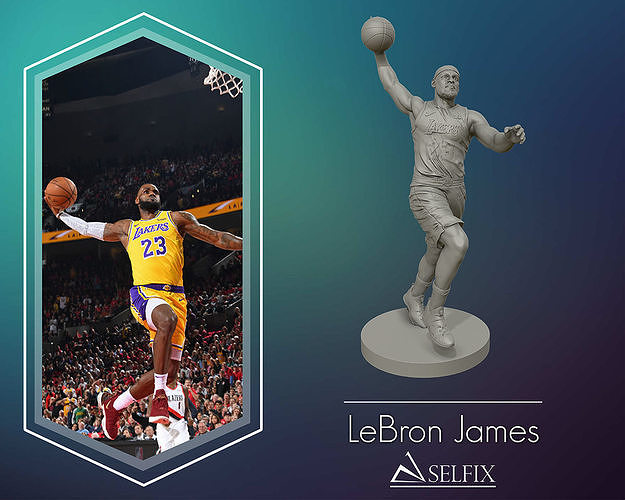LeBron James 3D Dunk Model for 3D printing 3D print model