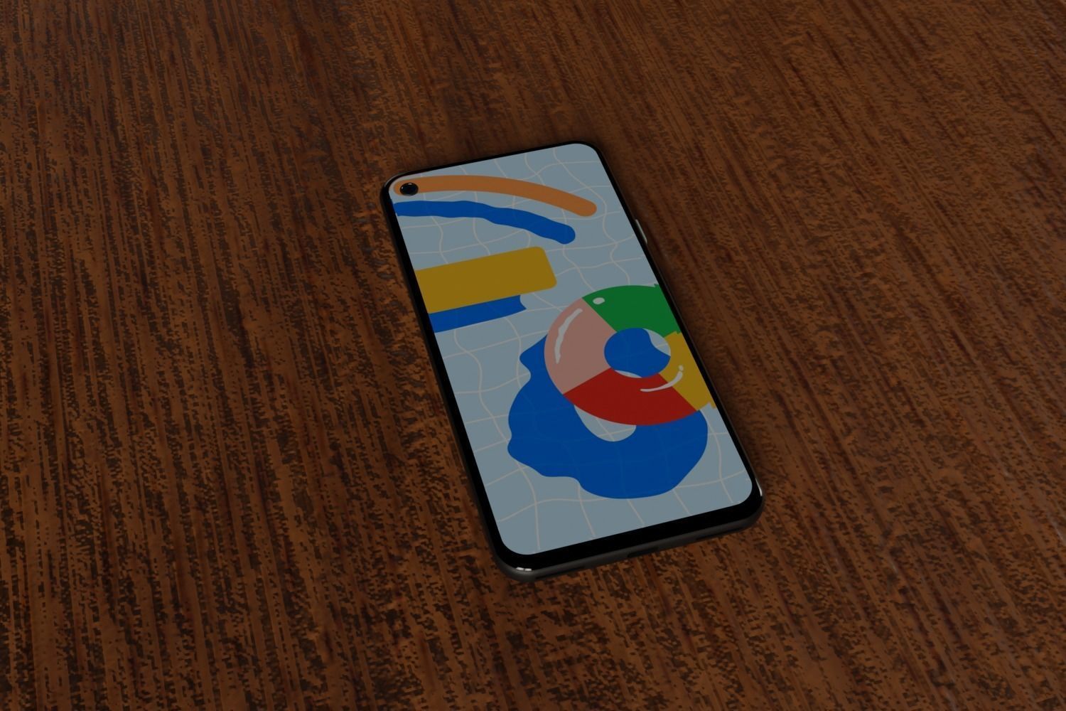 Google Pixel 4A - Low Poly 3d Model Free 3D model_3
