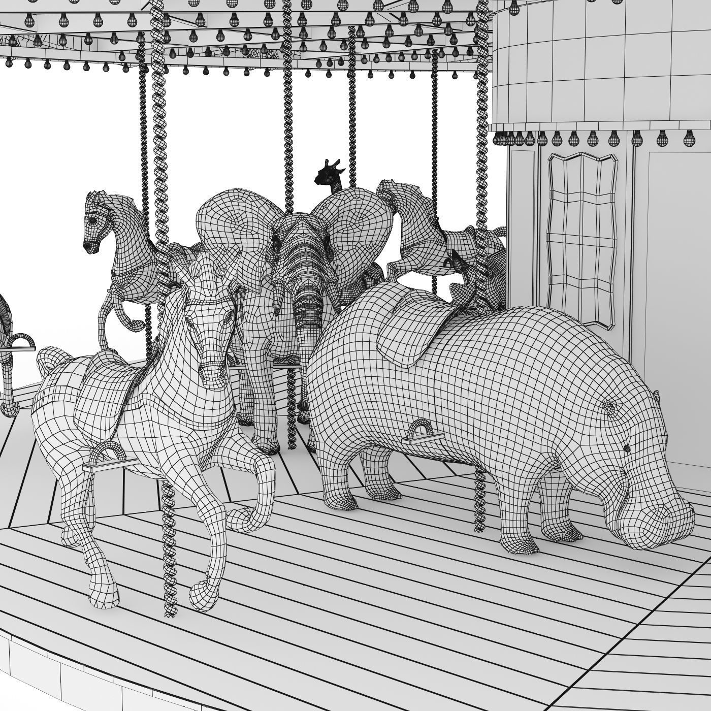 Carousel 3D model_6