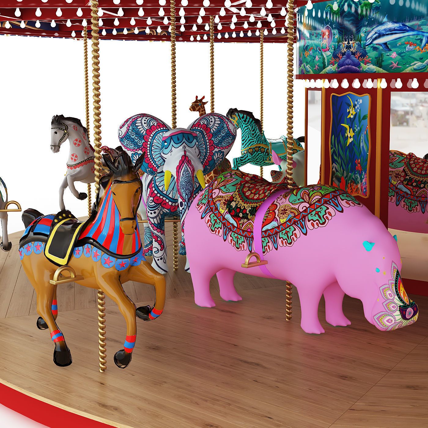 Carousel 3D model_2