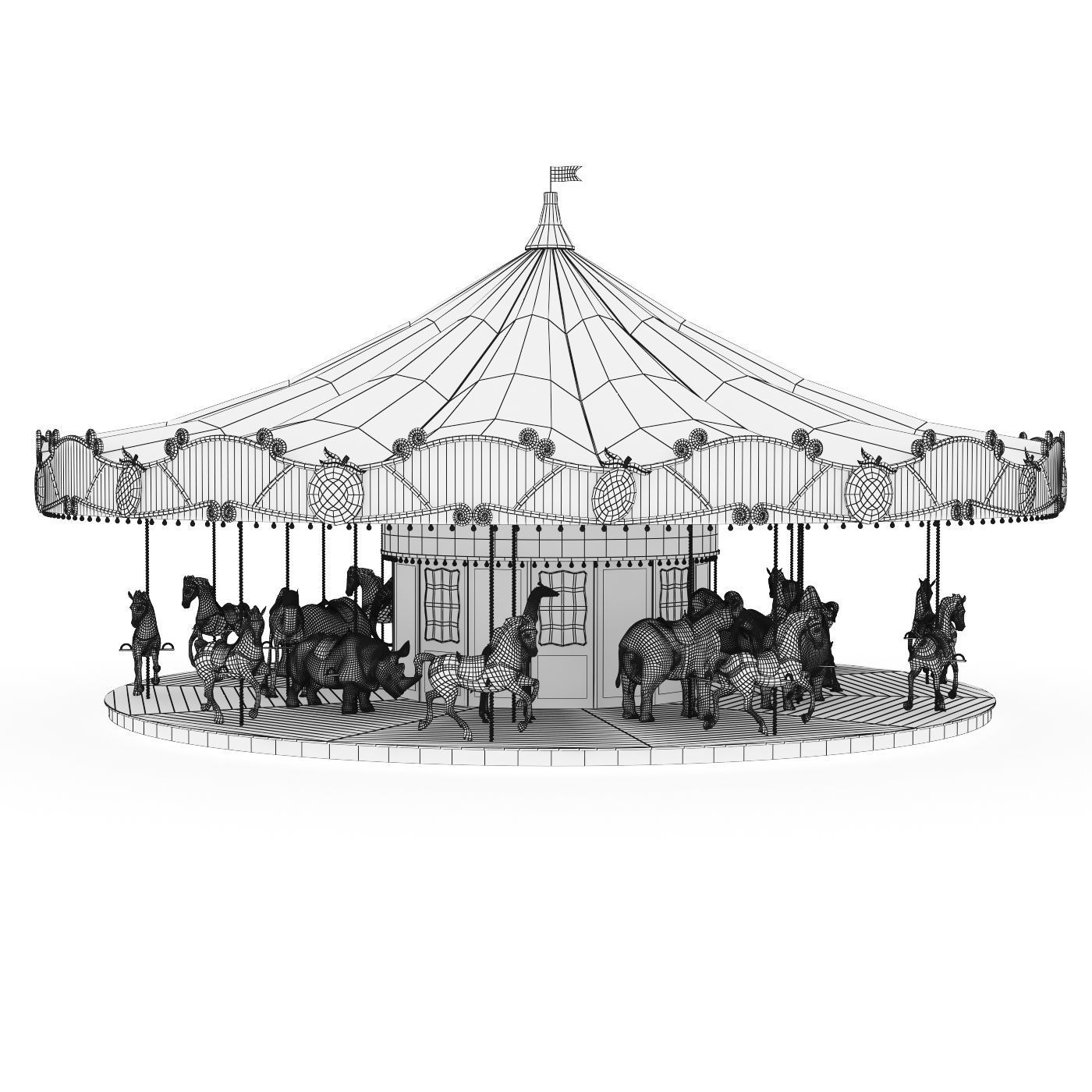 Carousel 3D model_4
