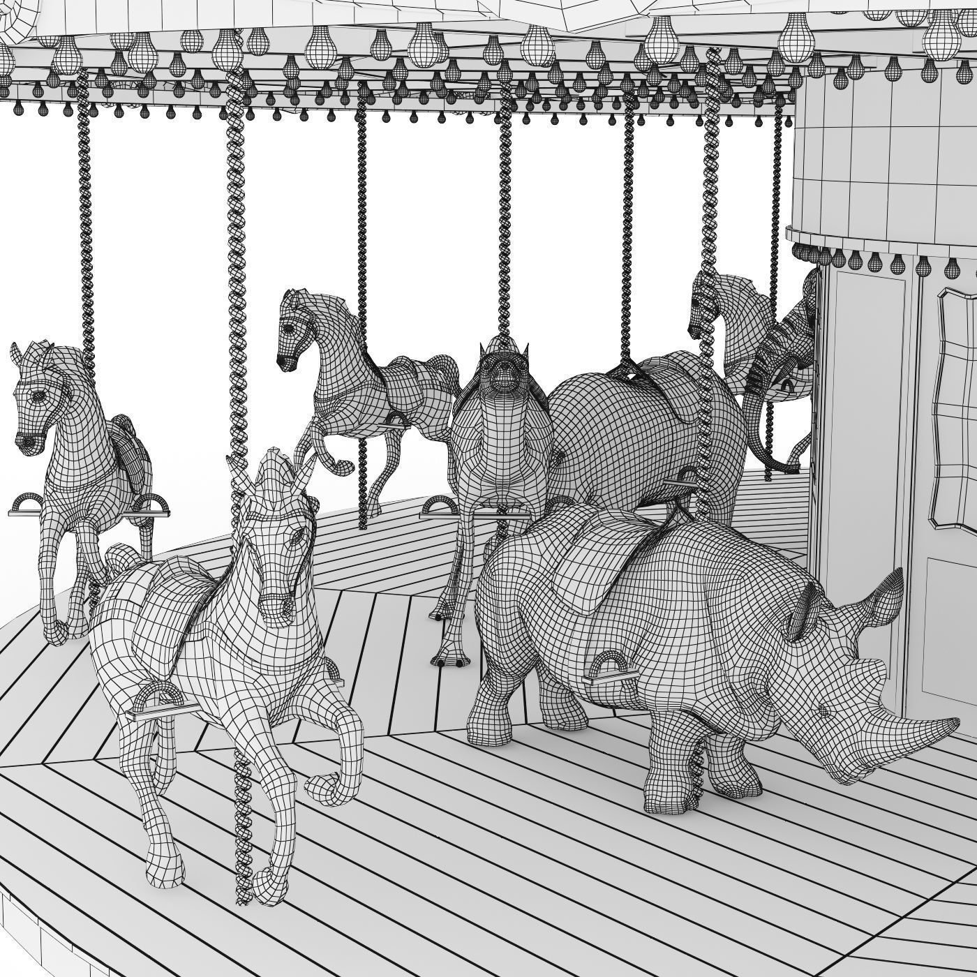 Carousel 3D model_7