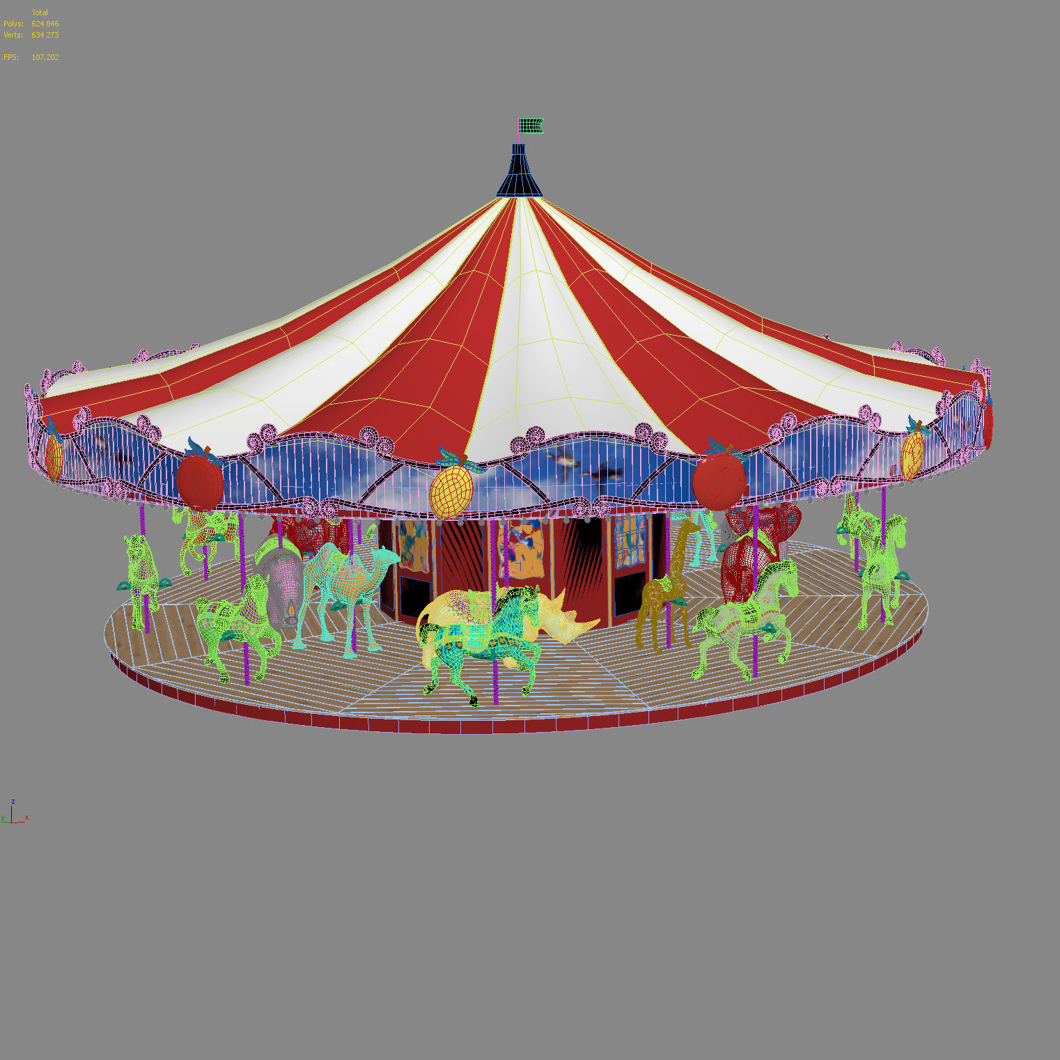 Carousel 3D model_8