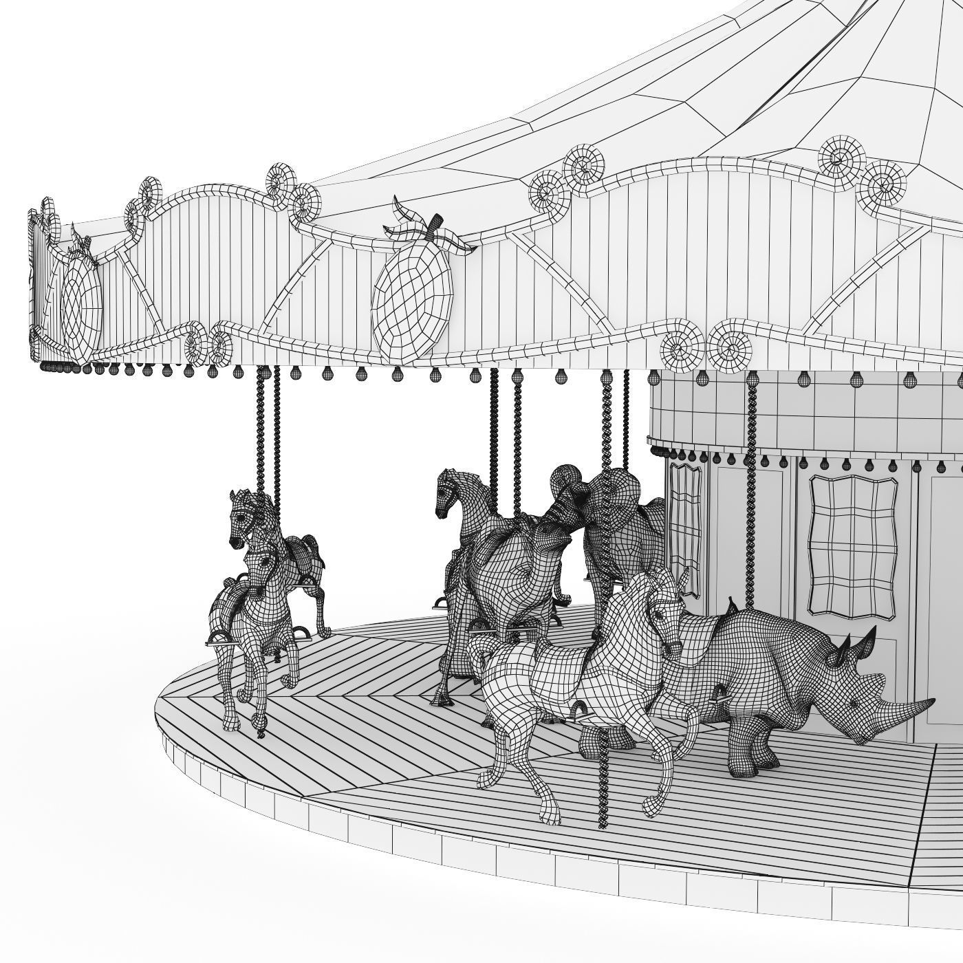 Carousel 3D model_5