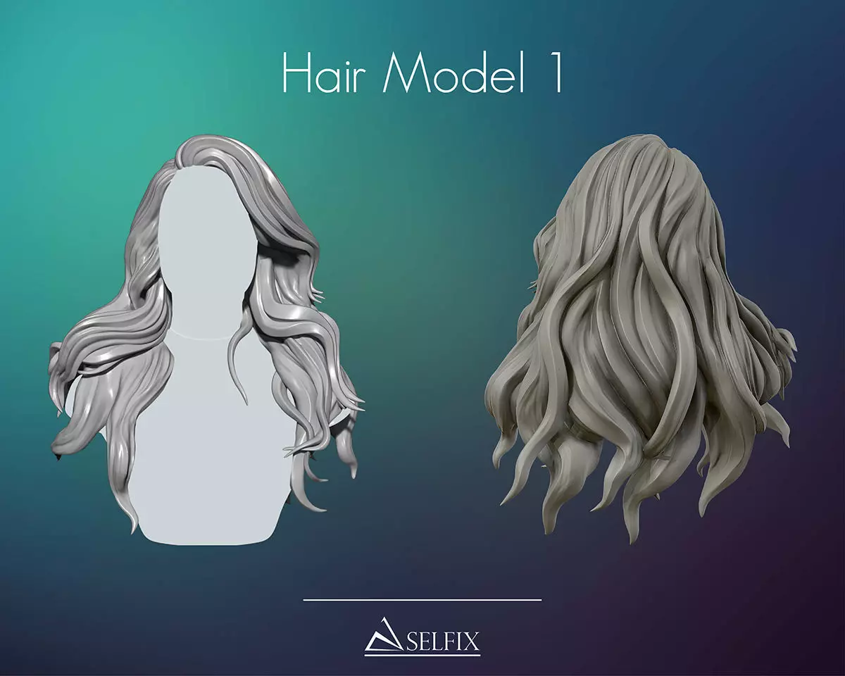 Hairstyle 01 3D print model_0