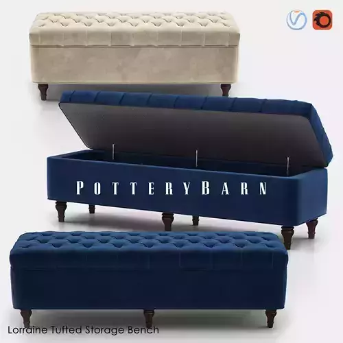 LORRAINE Tufted Storage Bench