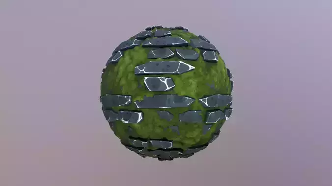 4K Stylized Mossy Bricks texture