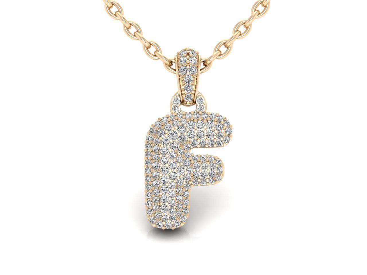 Alphabet Bubble F 3D print model_1