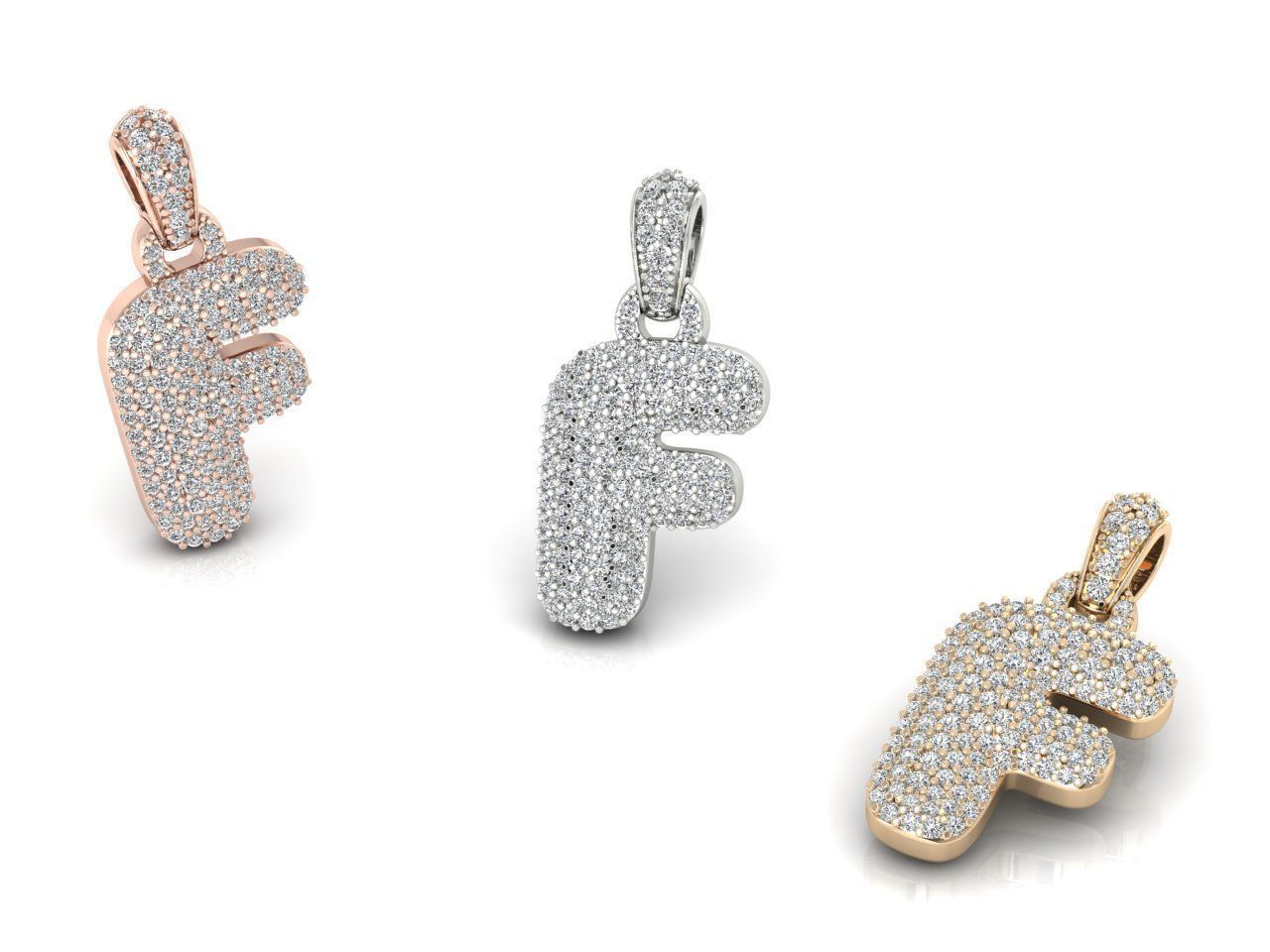 Alphabet Bubble F 3D print model_9