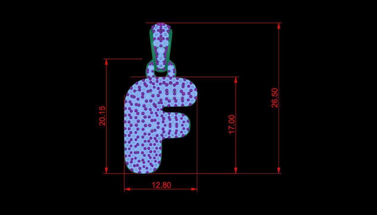Alphabet Bubble F 3D print model_11