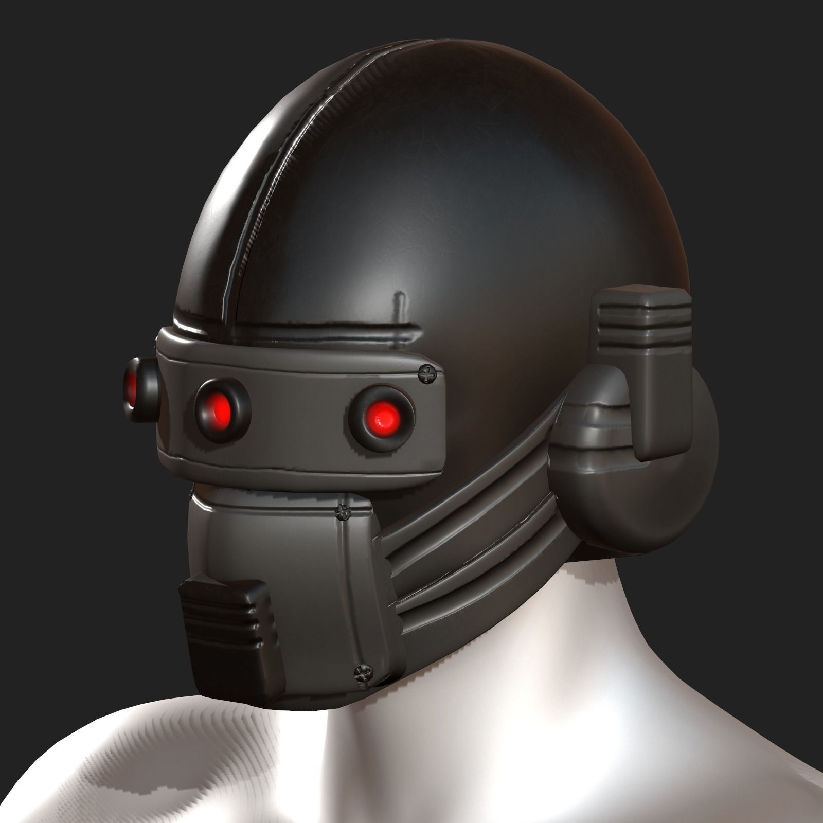 Helmet scifi military combat 3d futuristic Low-poly 3D model_3