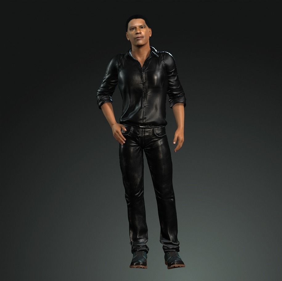 Denzel Washington 3D Character design Ready for animation 3D model_12