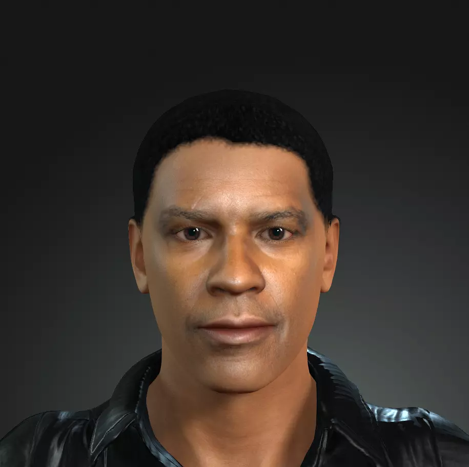 Denzel Washington 3D Character design Ready for animation 3D model_0