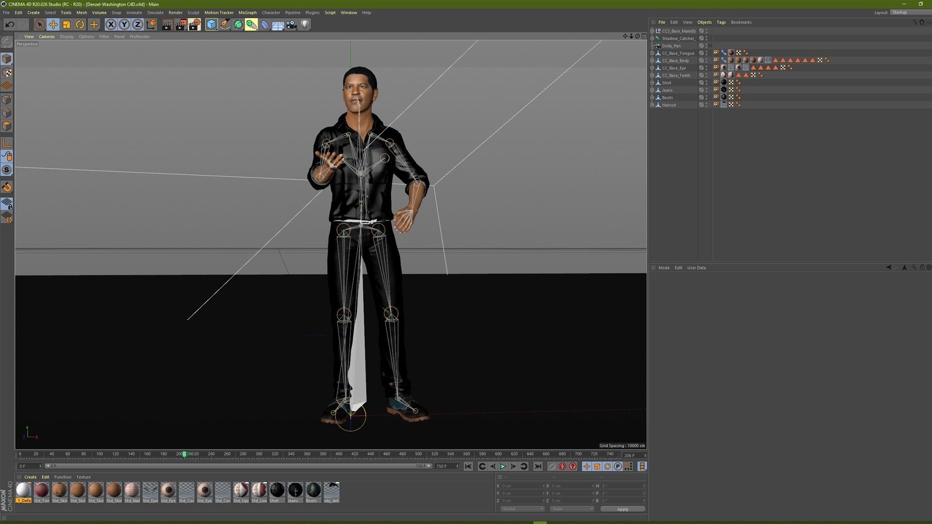 Denzel Washington 3D Character design Ready for animation 3D model_7