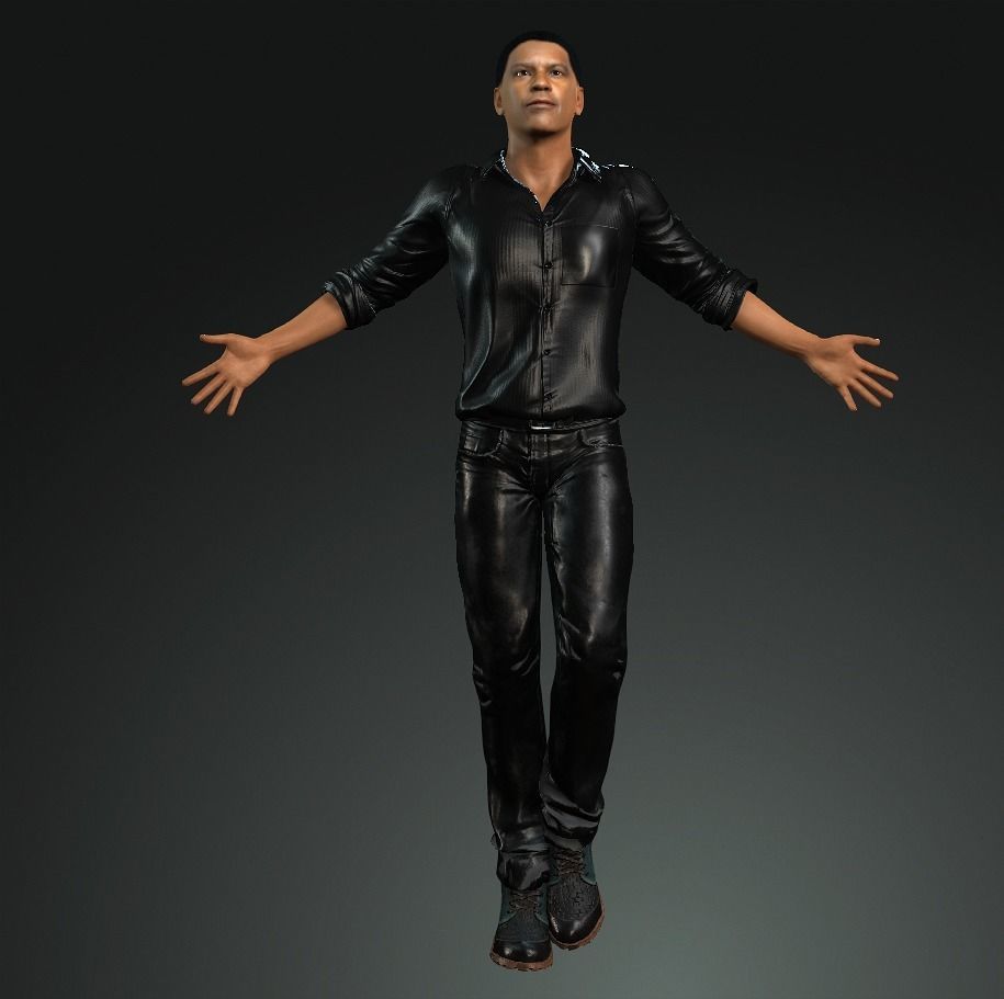 Denzel Washington 3D Character design Ready for animation 3D model_13
